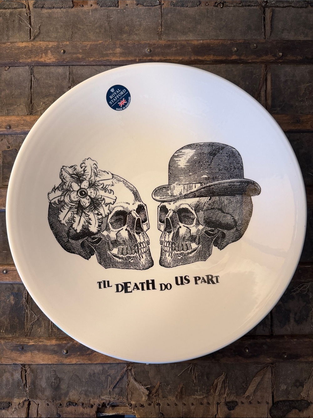 NWOT “Til Death Do Us Part” Large Serving Bowl by Royal Stafford